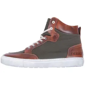 HelstonsArmoured canvas leather motorcycle trainers kobe