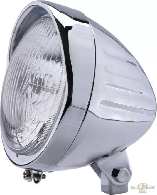 Indian 5 3/4" Headlight Chrome H4 For Harley-Davidson