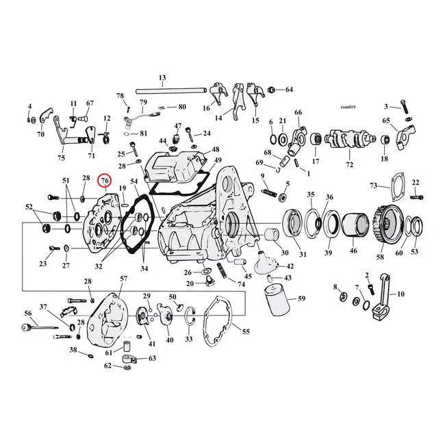 Jims, Billet Trapdoor (NO Bearings) For Harley-Davidson