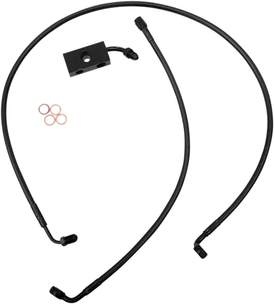 LA CHOPPERS Brake Lines - 18" - 20" Ape Hanger Handlebars - Midnight LA-8152B19M