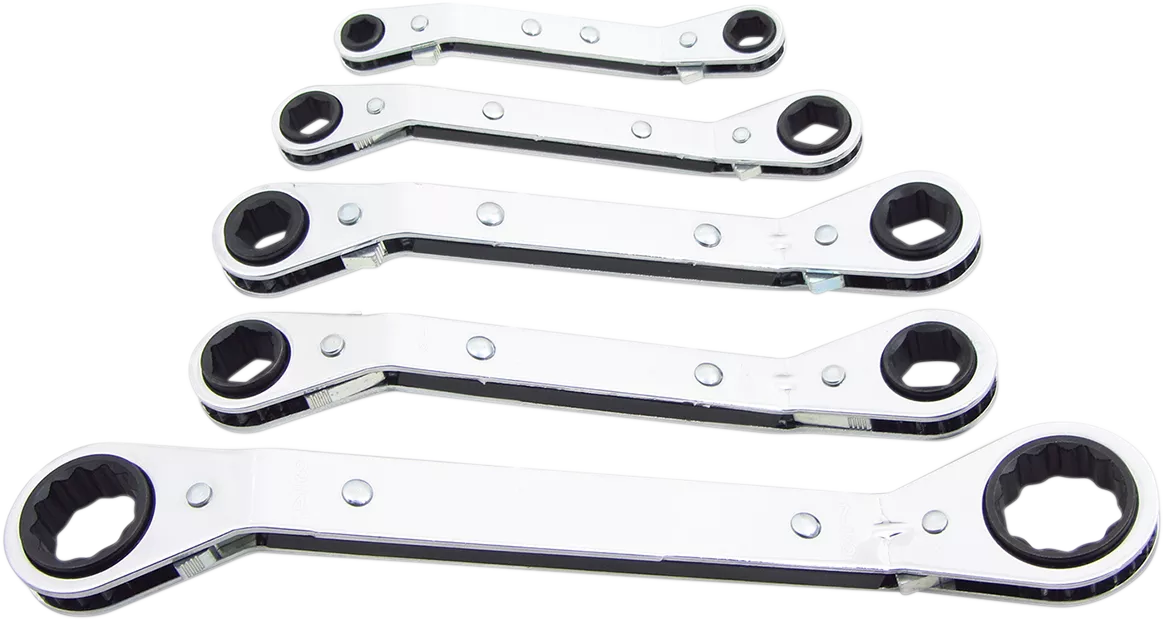 LANG TOOLS Ratcheting Offset Wrench Set - SAE ROWM-5, 5-Piece