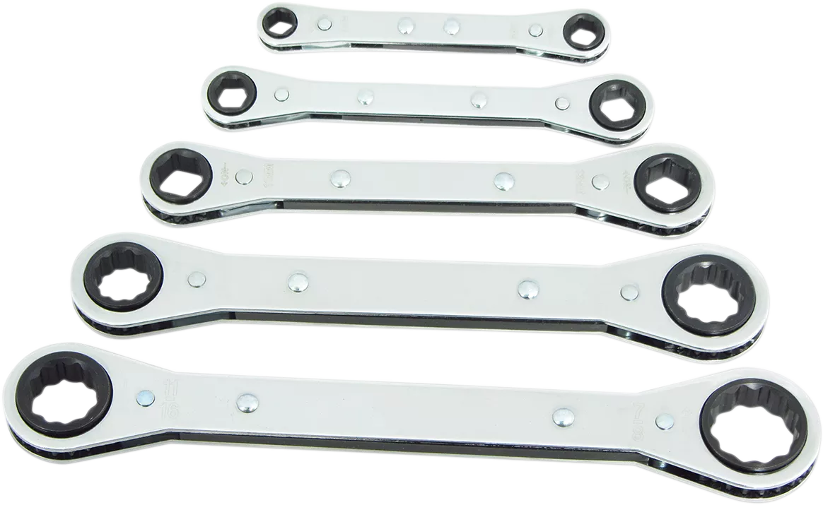 LANG TOOLS RBM-5 Ratcheting Wrench Set * Metric, 5-Piece