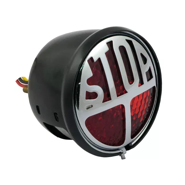 LED Taillight Stop Light. Black. Red Lens. For Harley-Davidson.