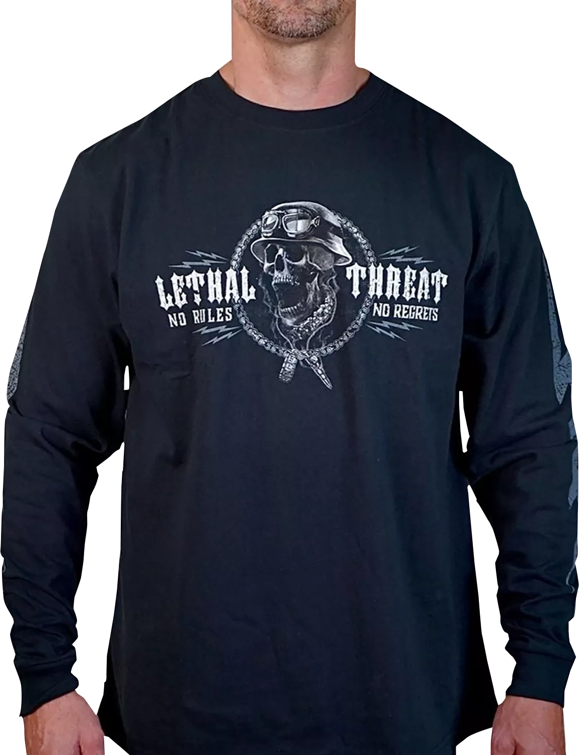 Lethal Threat Flash and Bones Long-Sleeve T-Shirt - Black - 4XL LS20889-4XL