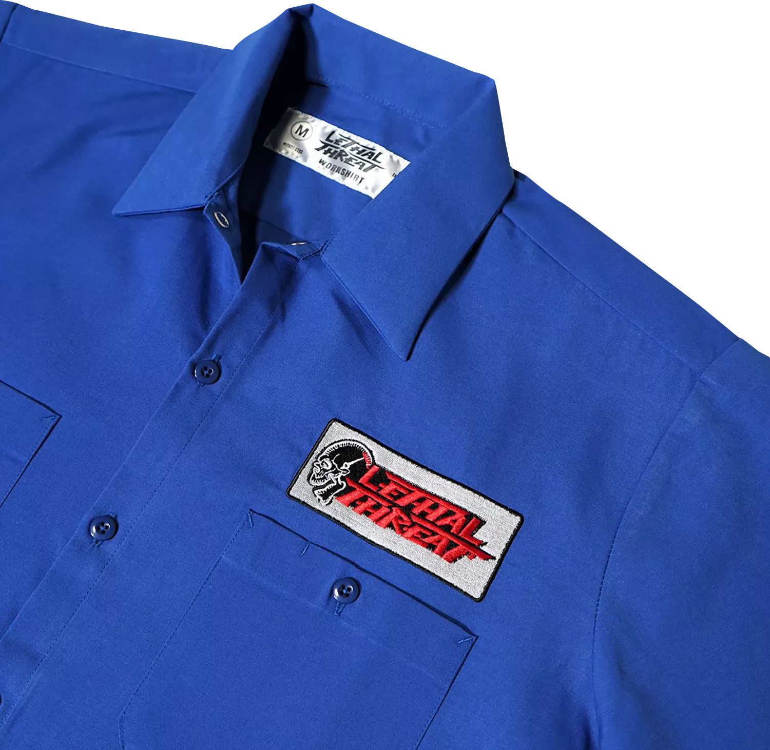 LETHAL THREAT Old Skool Eyeball Shop Shirt - Blue, 2XL (Part Number DG60143XXL)