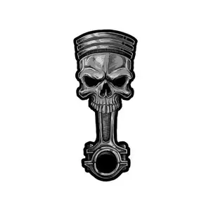 Lethal ThreatMotorcycle stickers Skull Piston