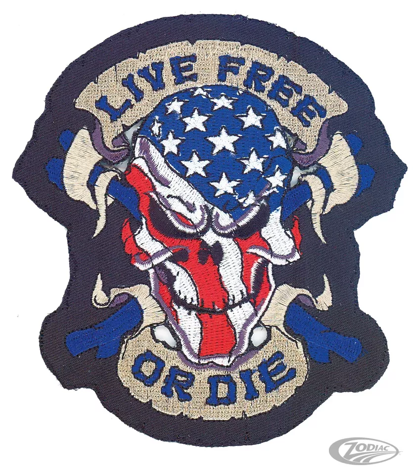 LIVE FREE OR DIE USA SKULL 6.5"X5" For Harley-Davidson