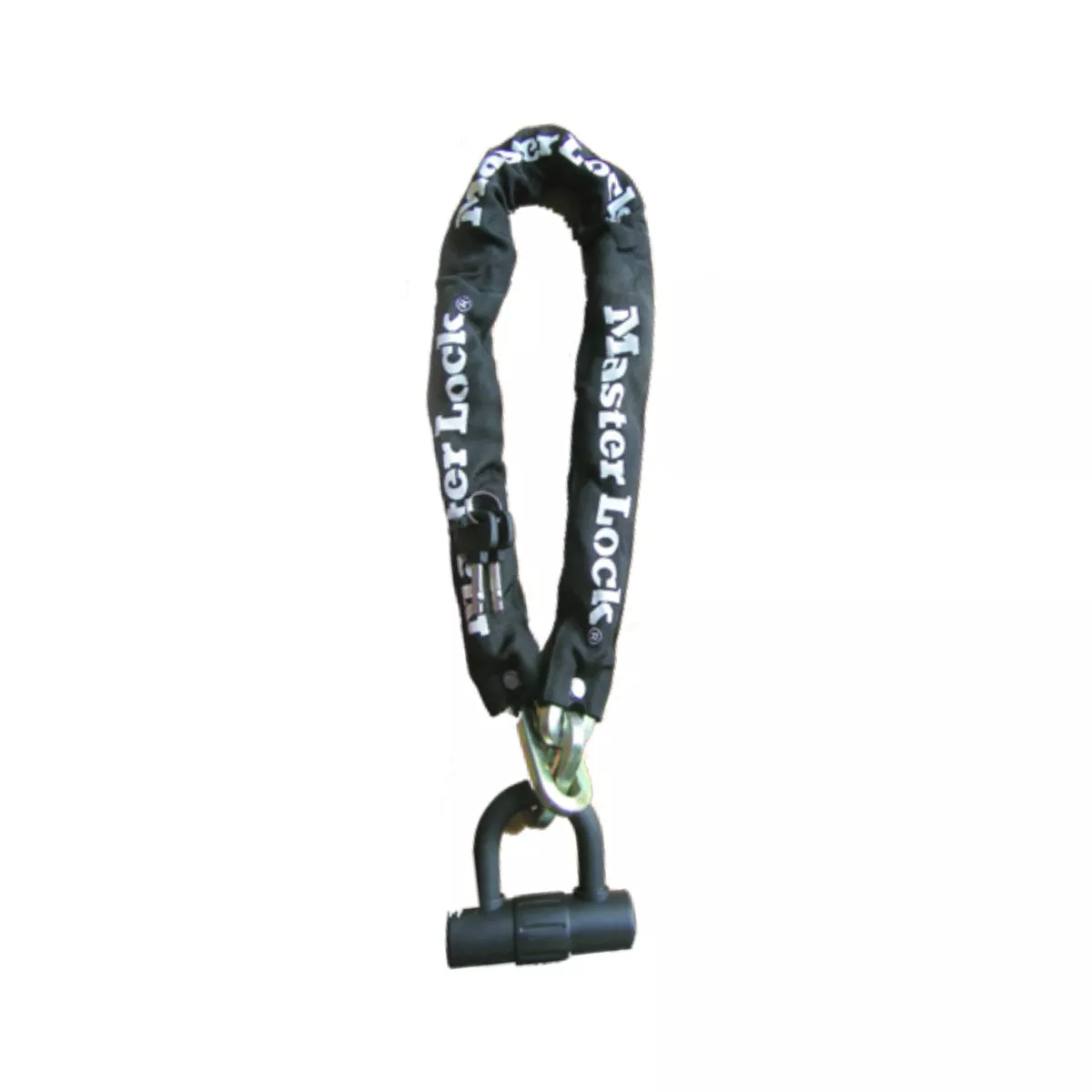 Masterlock SILVER SOLD SECURE CHAIN LOCK W/INTEGRAL 14MM MINI D LOCK HARDENED STEEL SQUARE LINKS