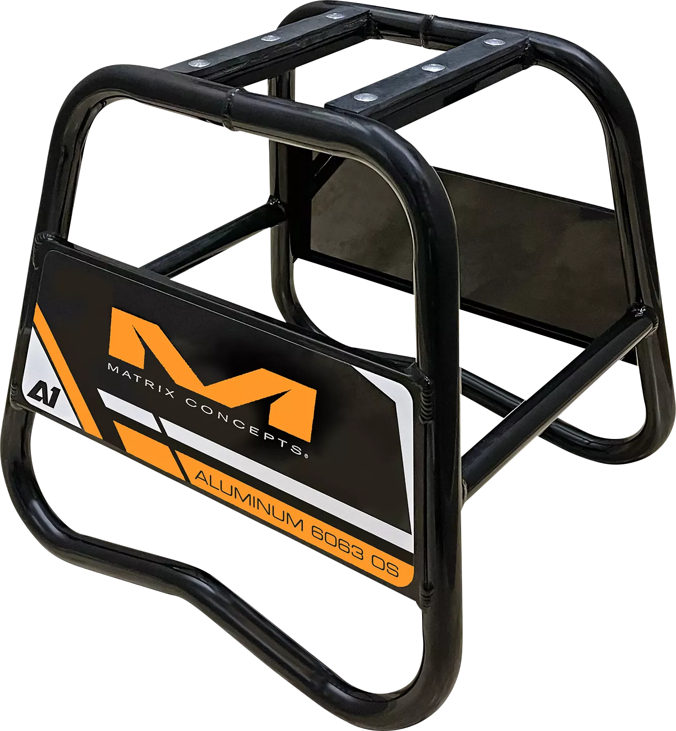 MATRIX CONCEPTS, LLC A1-106 Aluminum Motorcycle Stand - Bright Orange for 85cc to 450cc Bikes