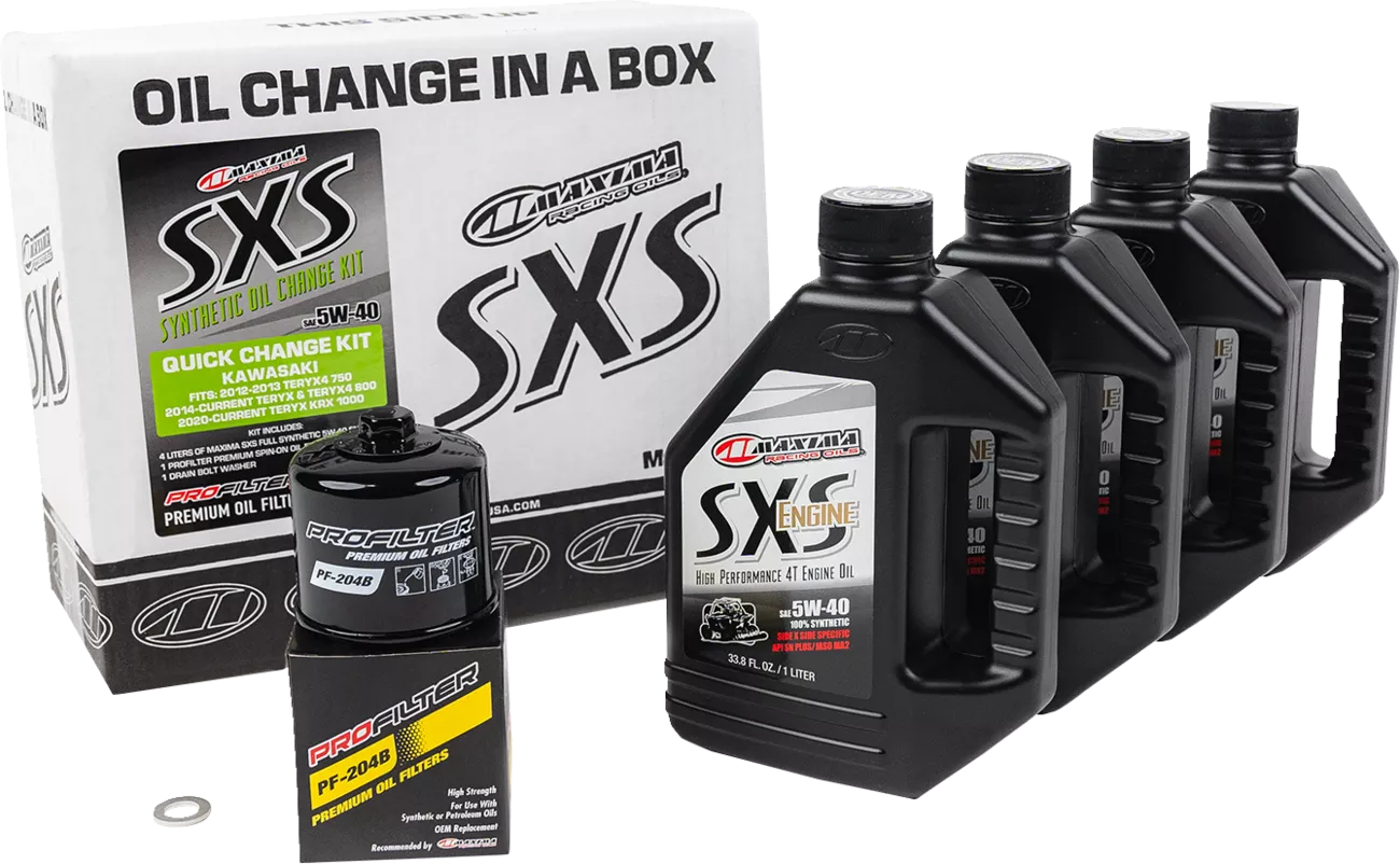 MAXIMA RACING OIL SXS Synthetic Oil Change Kit for Kawasaki Teryx - 5W40 - Part Number 90-469013-KRX