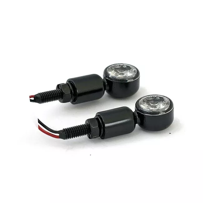Mc1 Black Led Turn Signals, Transparent Lens For Harley-Davidson