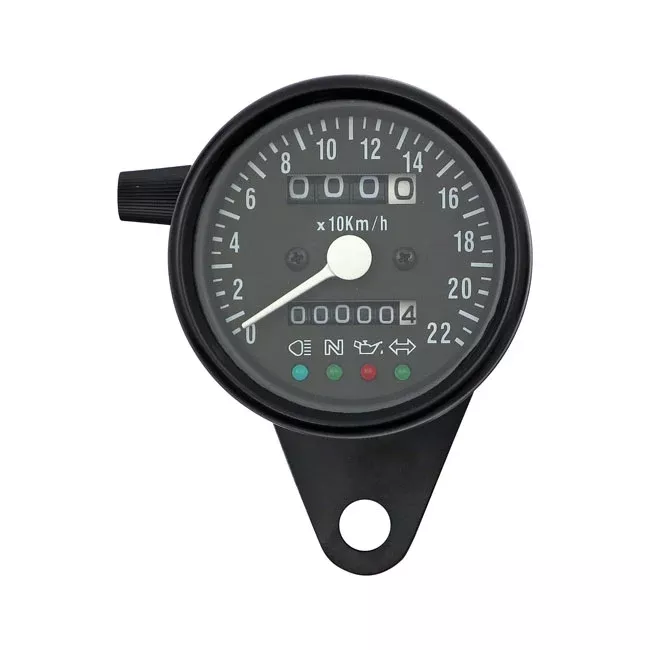 Mini mechanical speedometer 2:1 black for Harley-Davidson