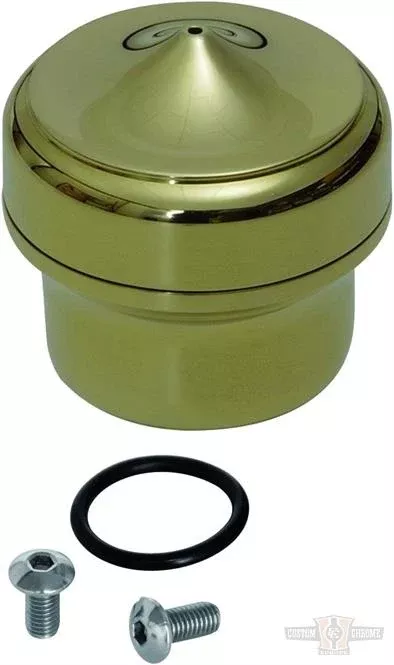 Mini Oil Reservoir, Omega, Polished Brass For Harley-Davidson