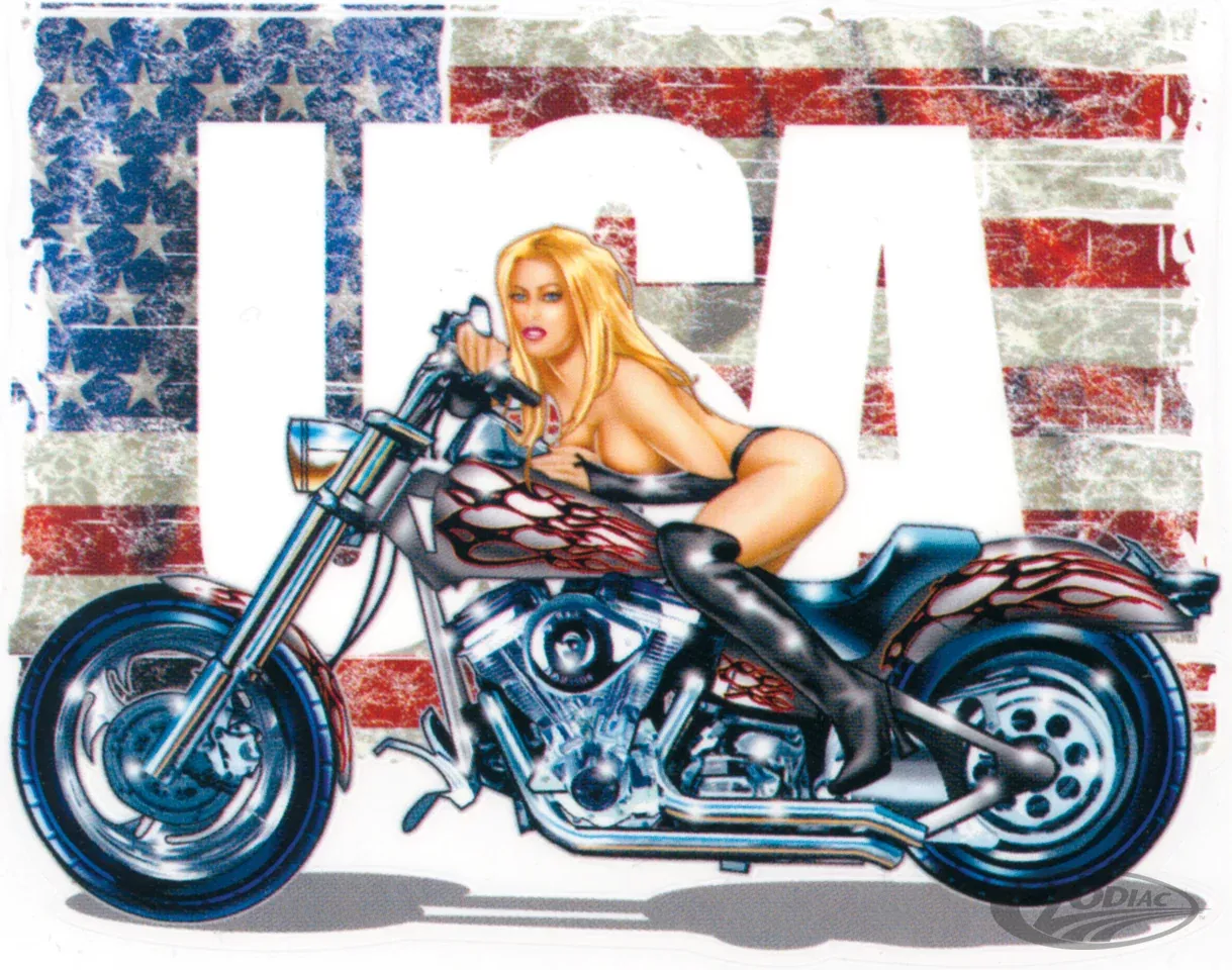 Miss Ride USA 5.46X4.23 decal For Harley-Davidson