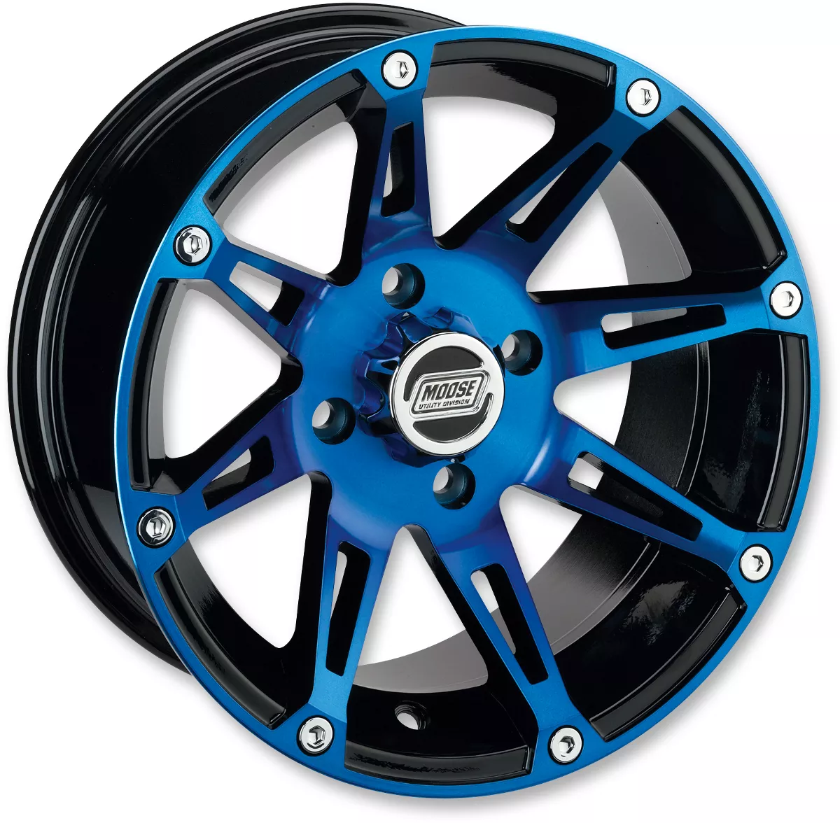 Moose Offroad 387X Front Wheel - 14x7 Inches Anodized Blue/Black for 4x156 Bolt Pattern