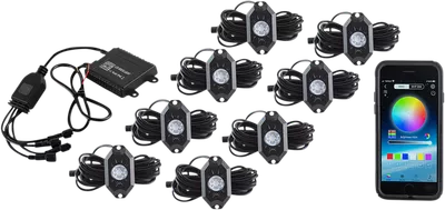 MOOSE RACING 8 Pod Rock Light Kit - RBG 100-3341-PU