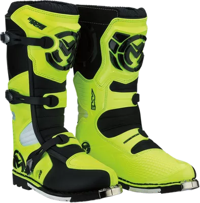 MOOSE RACING M1.3 MX Boots - Black/Hi-Viz Yellow - Size 10 3410-1982