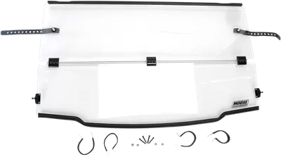 MOOSE UTILITY Full Folding Windshield - Polished LEMA100-0026