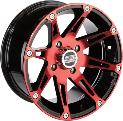 MOOSE UTILITY Wheel - 387X - Rear - Anodized Red/Black - 14x8 - 4/136 - 4+4 387MO148136BWR4