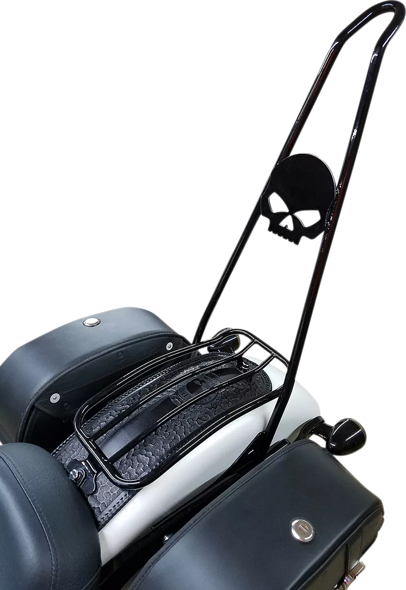 MOTHERWELL FXDL MWL-219-GB Gloss Black Luggage Rack * Heavy-Duty Motorcycle Storage Solution
