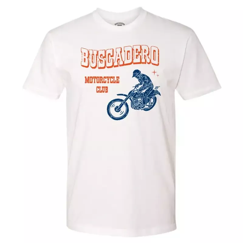 ‘Moto Club’ White Lightweight Soft Tee