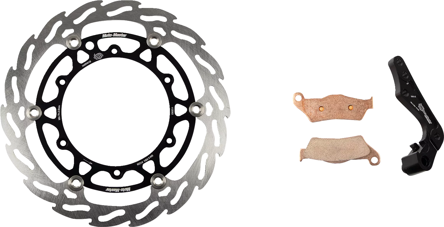 MOTO-MASTER Flame Series Brake Rotor Kit - 270mm with Racing Brake Pads and Caliper Adapter