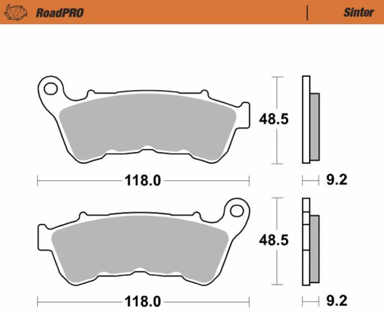 MOTO-MASTER Sintered Series Brake Pads 414801-PU for High-Performance Motorcycles