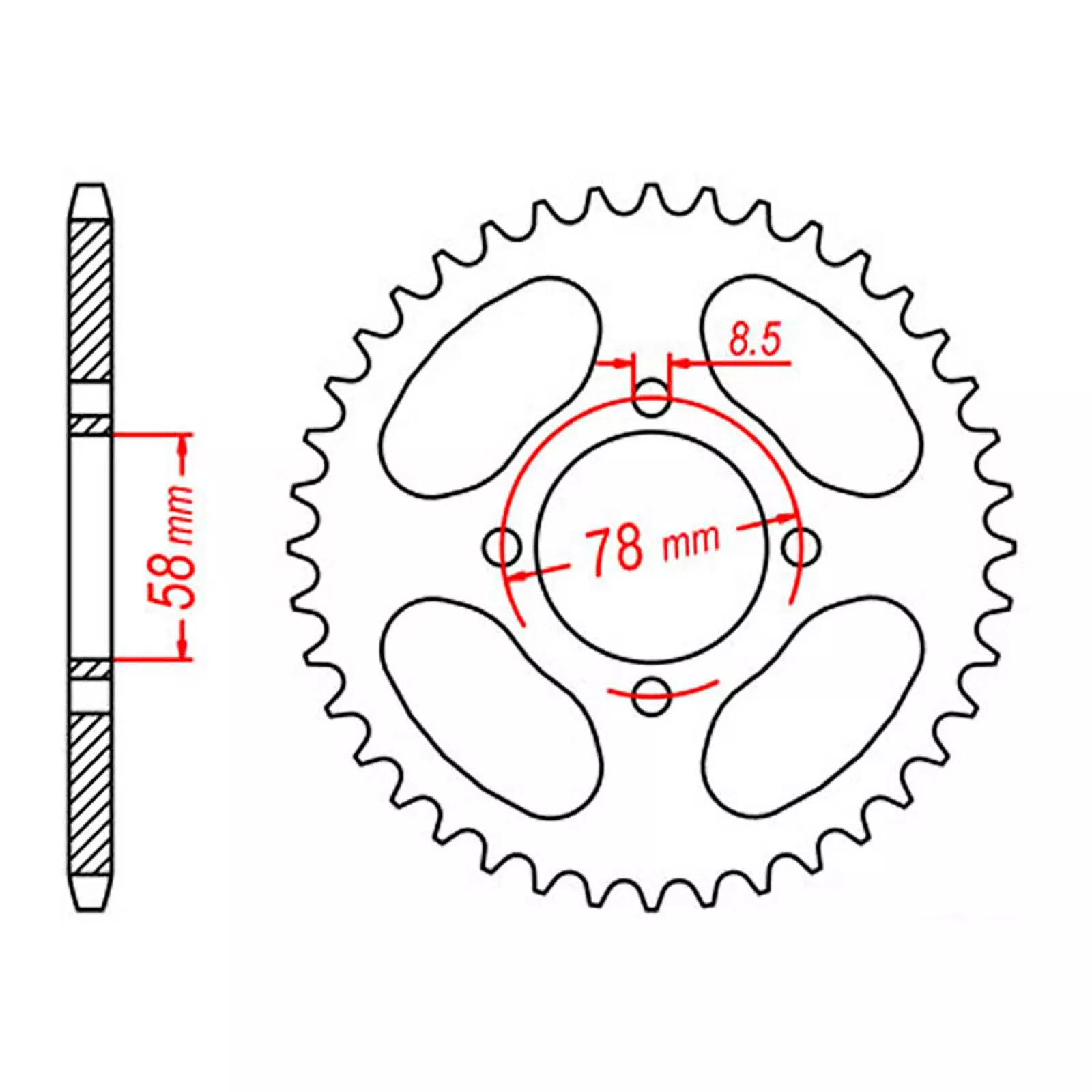 MTX 815 Steel Rear Sprocket #520 (11-103)