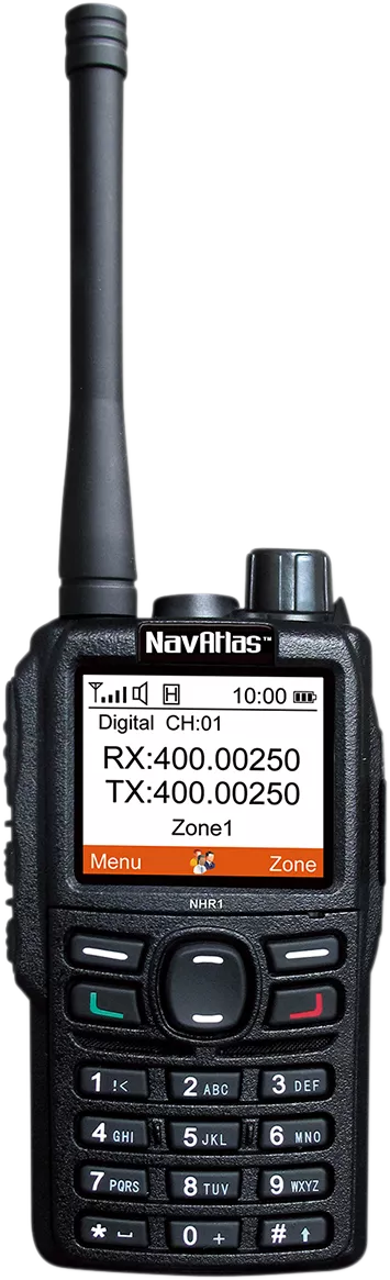 NAVATLAS Handheld Radio NHR1 - Dual Band Portable Transceiver with Voice Scramble & FM Radio