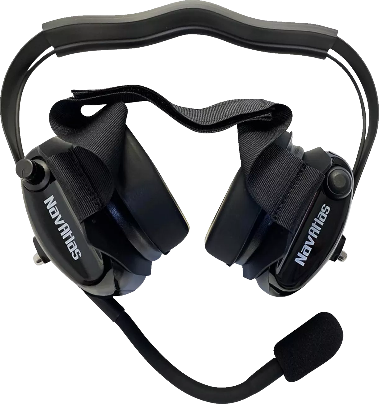 NAVATLAS NB202BK Behind-the-Head Stereo and VOX Headset with Noise-Canceling Microphone