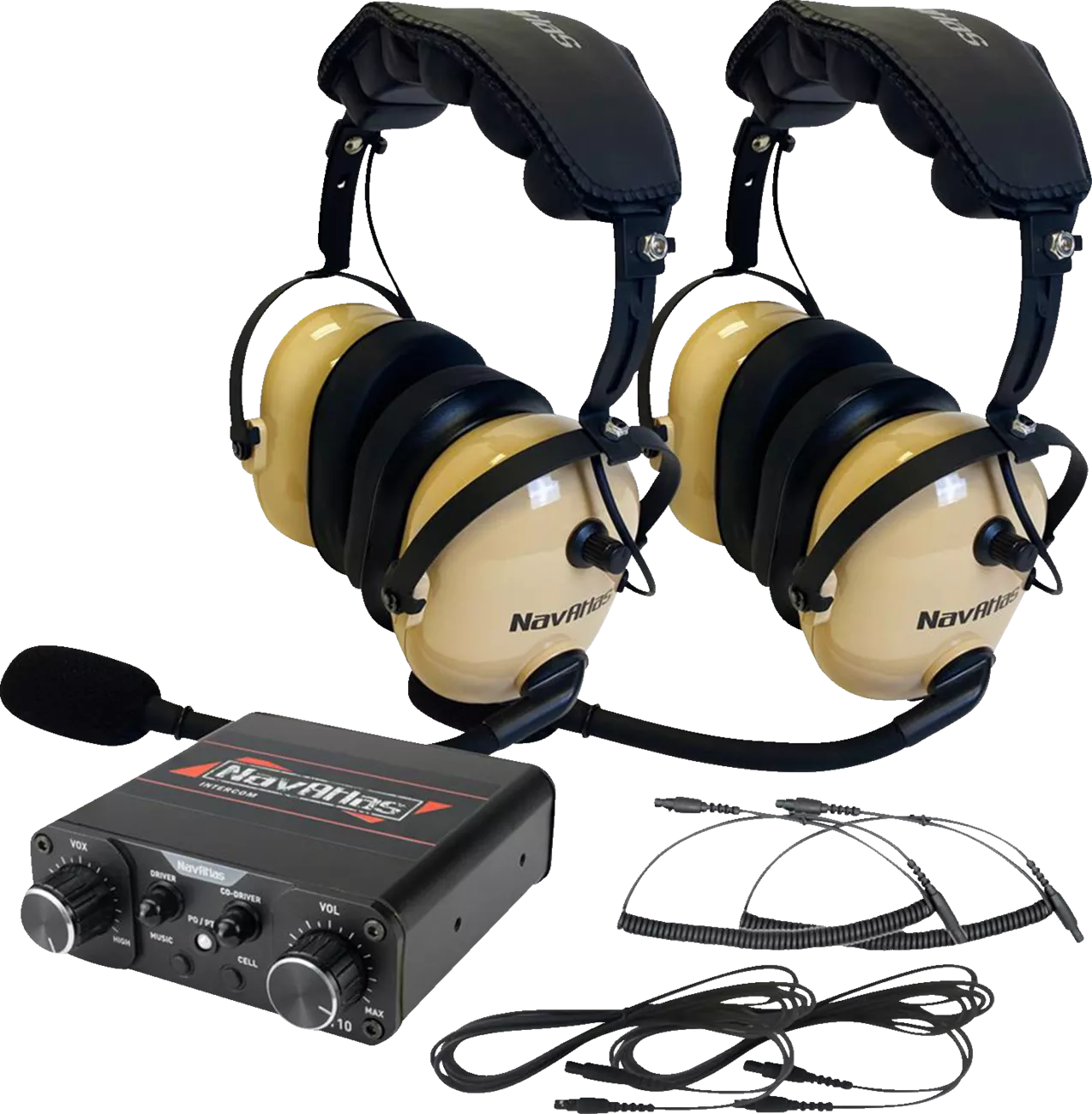 NAVATLAS NIO132PK Over-the-Head Communication System with Stereo Headset and VOX - Beige