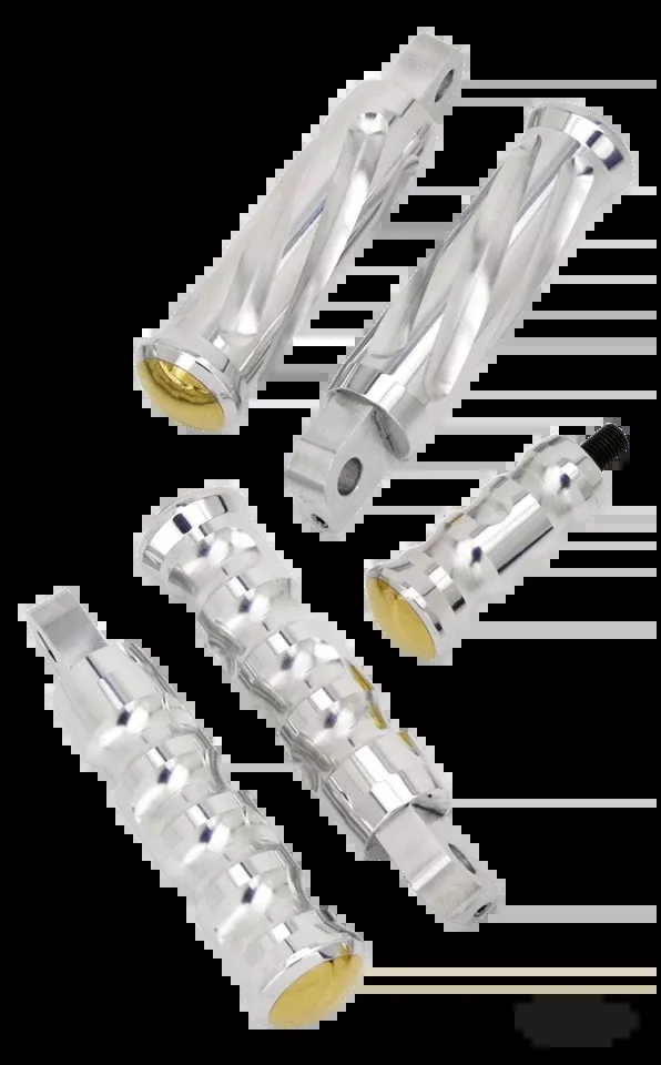 Neo-fusion Spiral Polished Passenger Footpegs For Harley-Davidson