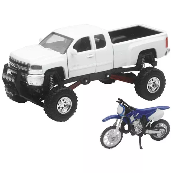 New Ray Toys - Chevy 4x4 Yamaha YZ125 1:32 Scale Truck Set