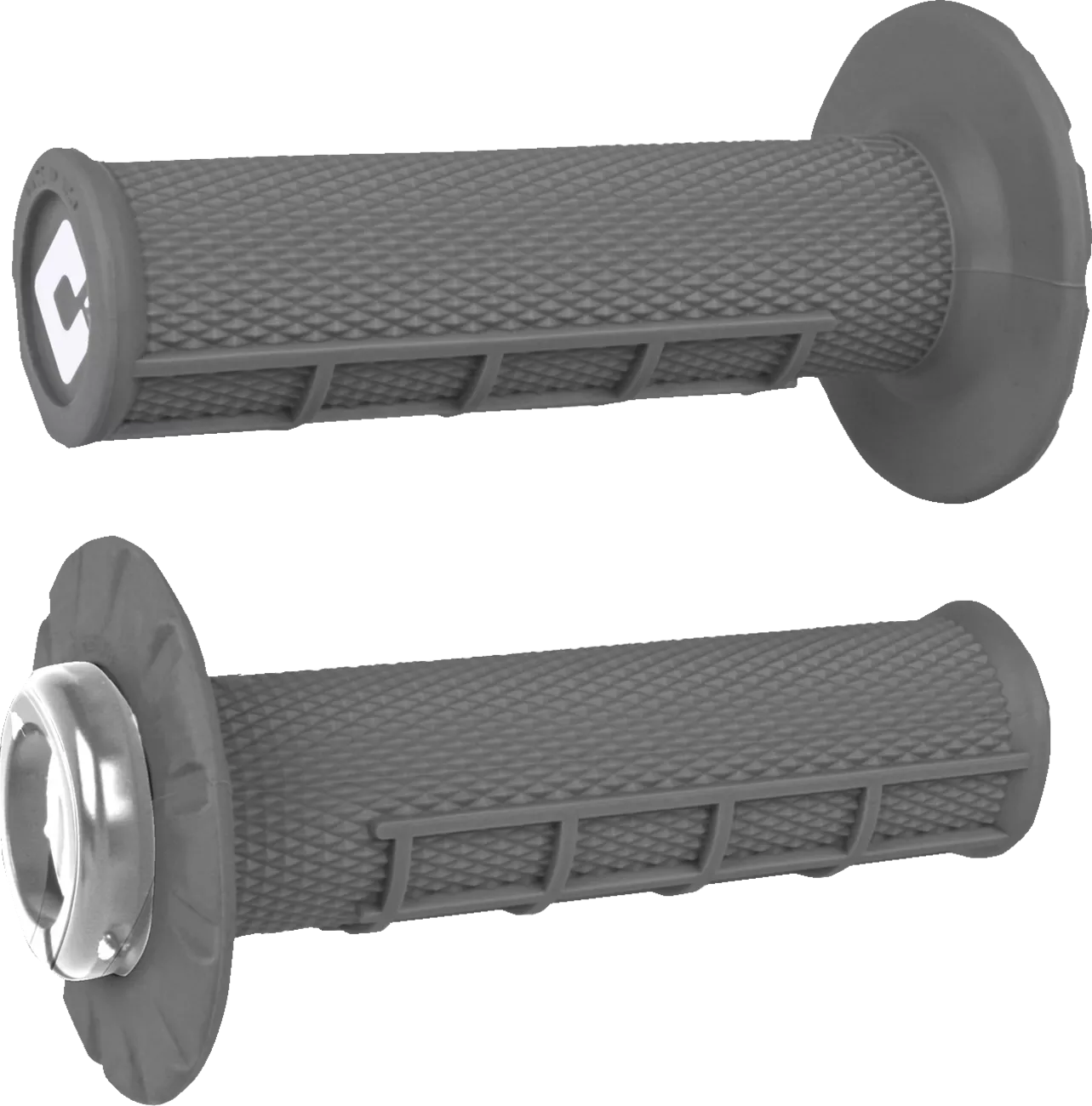ODI Half Waffle v2.1 Lock-On Grips for ATV and MX - Graphite and Silver J33HWH-S by ODI