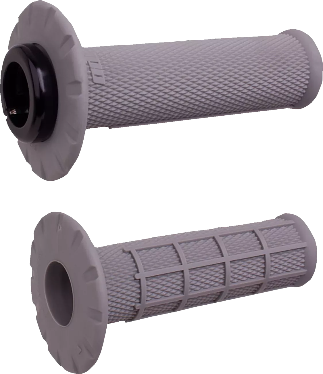 ODI Universal Lock-On Half Waffle Grips - Gray/Silver (Part Number: H21UHWG)