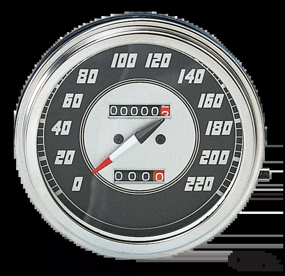 Old School MPH Speedometer Black Dial For Harley-Davidson