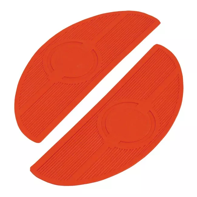Oval Replacement Pads and Red Footpegs for Harley-Davidson