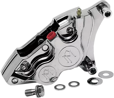 PERFORMANCE MACHINE 4-Piston Brake Caliper, Front Right, Chrome for 1984-1999 Harley-Davidson models - 0053-2916-CH