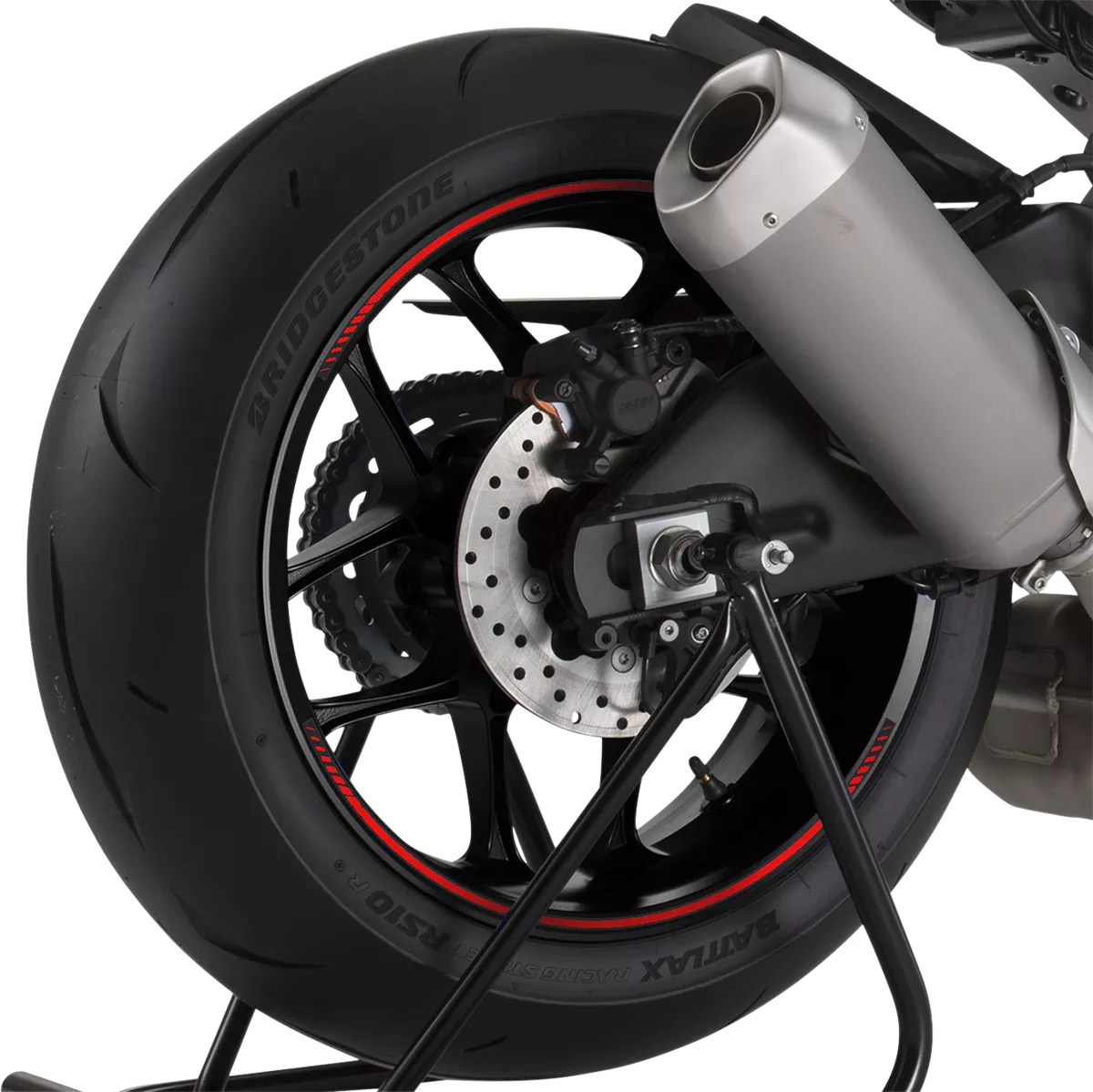 PUIG HI-TECH PARTS 8431R Red Rim Strips for 14 to 21-Inch Rims - Set of 8