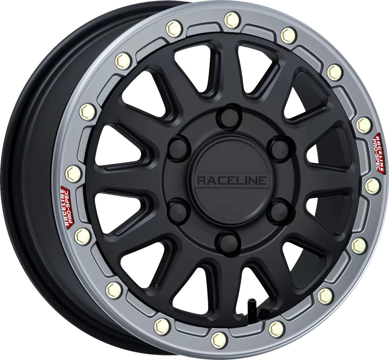 RACELINE WHEELS Alpha 15x6.5 Inch Black and Gun Metal Ring Wheel * Part Number A14BG-56560+74