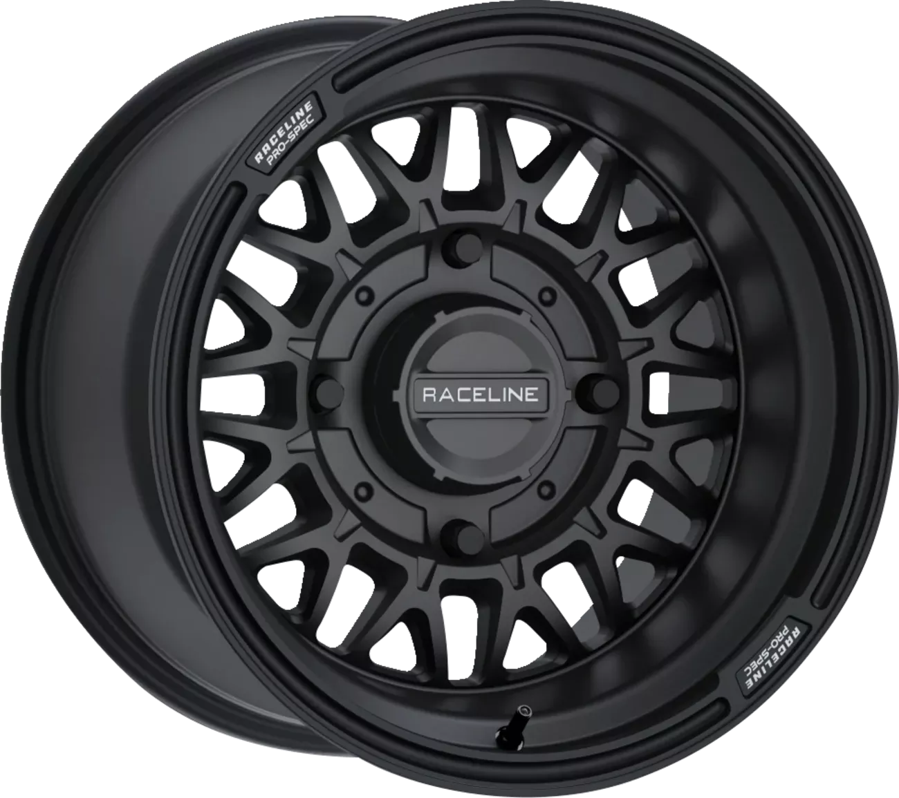 RACELINE WHEELS Omega 15x7 Black/Satin Wheel with Snap-In Cap * Versatile 4/137 Bolt Pattern