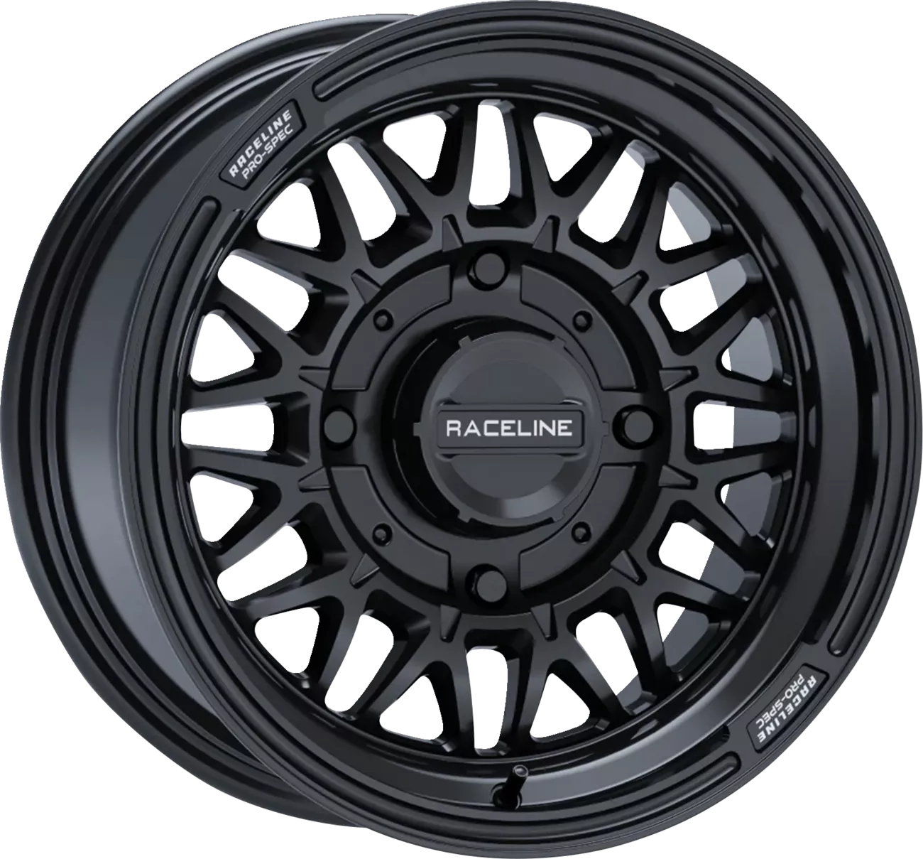 RACELINE WHEELS Omega 15x7 Gloss Black Wheel with Snap-In Black-Out Cap - Part A13GB-57037+10