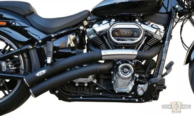 Rainbow Down Under Short Exhaust System Black Coated for Harley-Davidson