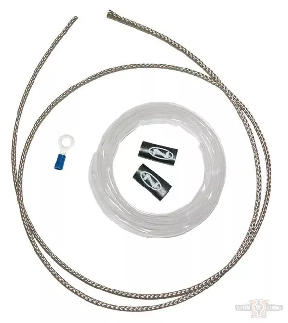 Regulator Harness "DIY" Kit Fits All Regulators. (1) Stainless Braid, (1) Clear Heat Shrink. For Harley-Davidson