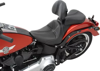 SADDLEMEN Dominator Pillion Pad - Standard Reach - Black w/ Gray Stitching - FL/FX '06-'17 806-12-0162