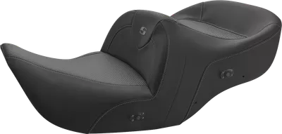SADDLEMEN Heated Roadsofa* Seat - Carbon Fiber - Without Backrest - Black - GL H01-07-185HCT