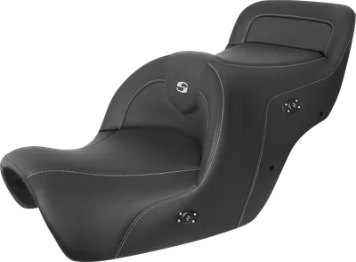 SADDLEMEN Heated Roadsofa* Seat - Carbon Fiber - Without Backrest - Black H88-07-185HCT
