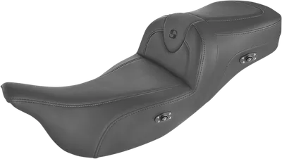 SADDLEMEN Heated RoadSofa* Seat - Without Backrest - Black w/Black Stitching - Trikes 808-07B-187THCT