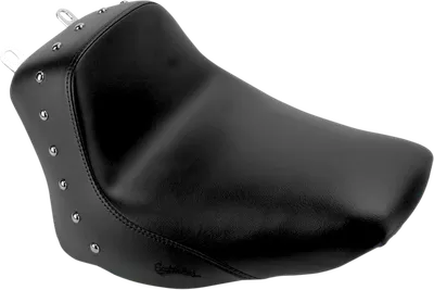 SADDLEMEN Heels Down Solo Seat - Without Backrest - Studded - Black - FLSTC 806-15-0011