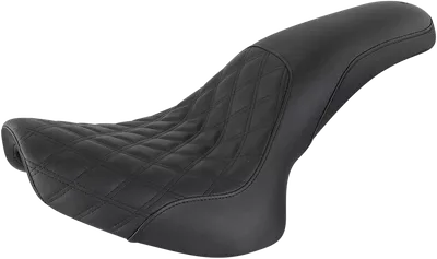 SADDLEMEN Profiler Seat - Front Lattice/Rear Smooth - Black - Softail 800-01-149